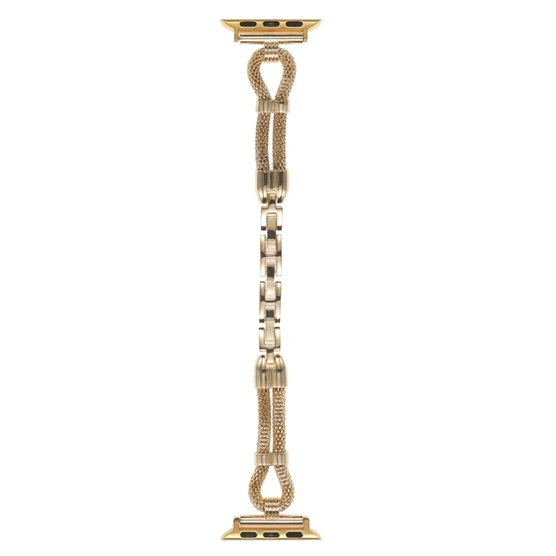 Wrist Strap for Apple Watch Series 10 Ultra 9 8 7 SE 6 5 4 3 2 1 46mm 49mm 45mm 44mm 42mm Copper Chain Metal Watch Band - Gold