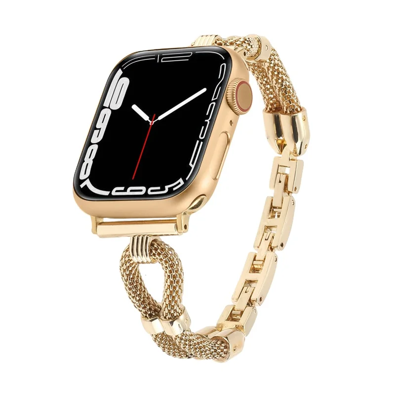 Wrist Strap for Apple Watch Series 10 Ultra 9 8 7 SE 6 5 4 3 2 1 46mm 49mm 45mm 44mm 42mm Copper Chain Metal Watch Band - Gold