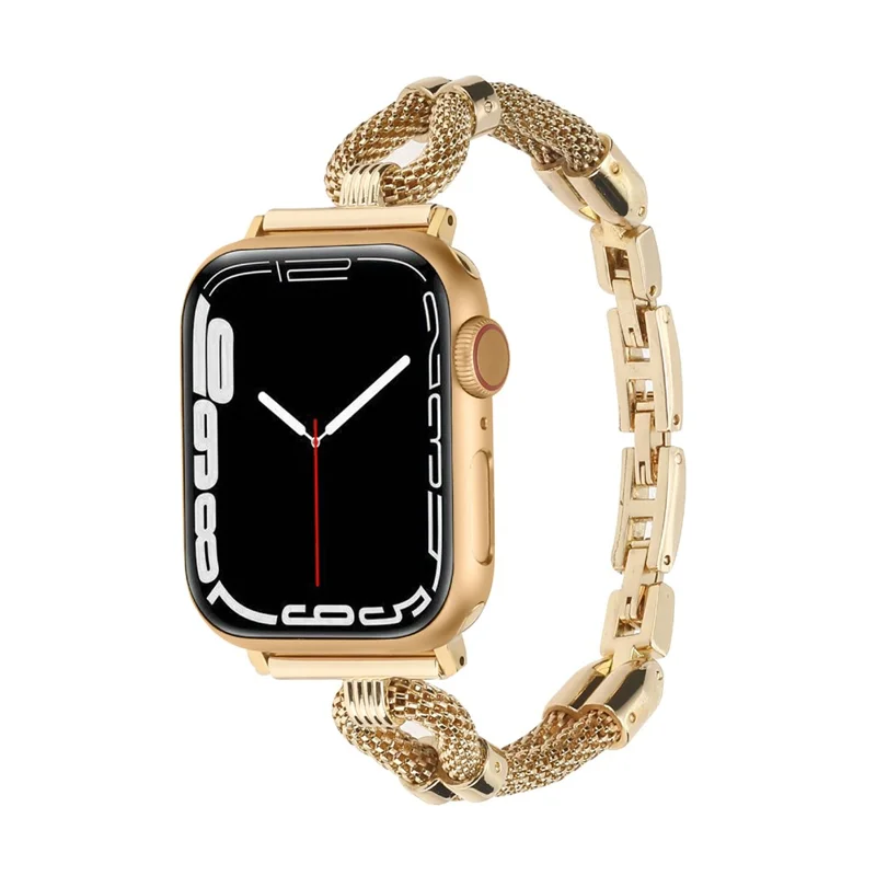 Wrist Strap for Apple Watch Series 10 Ultra 9 8 7 SE 6 5 4 3 2 1 46mm 49mm 45mm 44mm 42mm Copper Chain Metal Watch Band - Gold