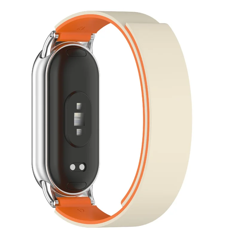 Para Xiaomi Smart Band 10 Pulseira de Silicone Substituição Magnética Pulseira de Relógio - Starlight / Laranja