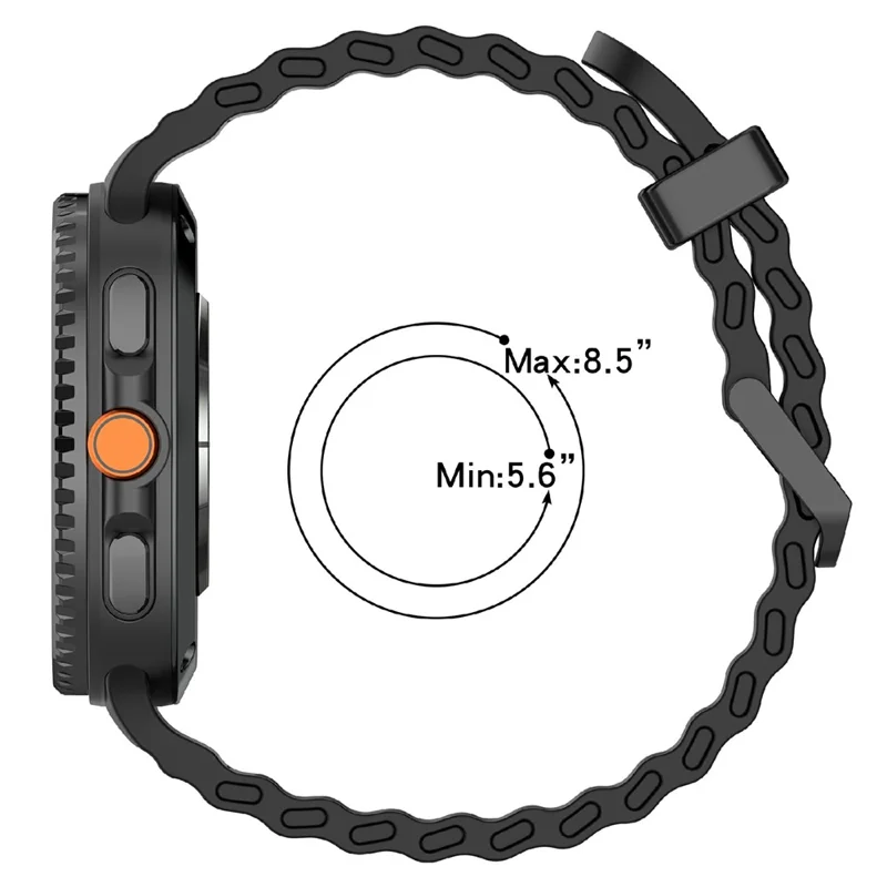 Силиконовый ремешок для Samsung Galaxy Watch8 44мм / 40мм / Watch8 Classic 46мм двухцветный сменный – Оранжевый / Черный