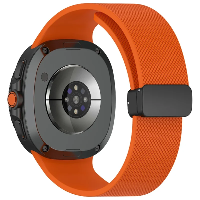Watch Band for Samsung Galaxy Watch8 44mm / 40mm / Watch8 Classic 46mm Magnetic Buckle Silicone Strap - Orange
