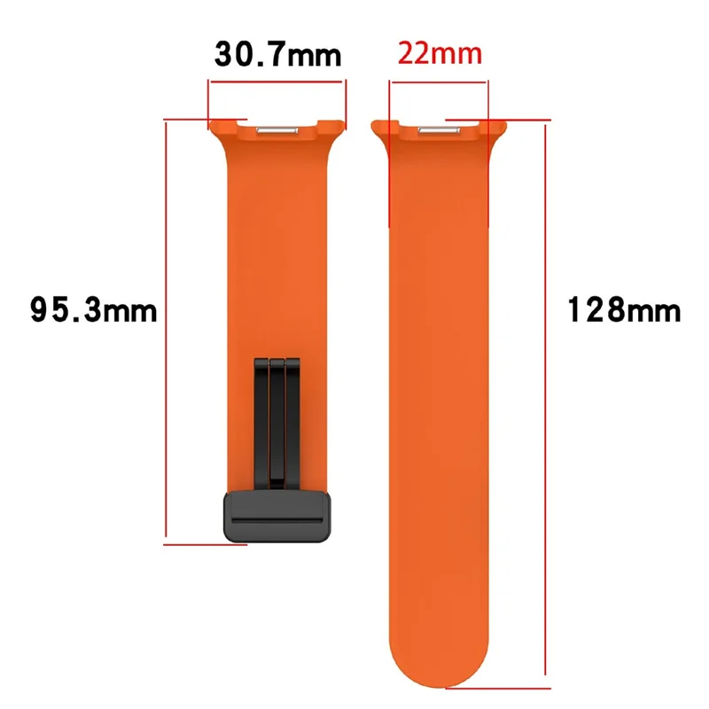 Watch Band for Samsung Galaxy Watch8 44mm / 40mm / Watch8 Classic 46mm Magnetic Buckle Silicone Strap - Orange