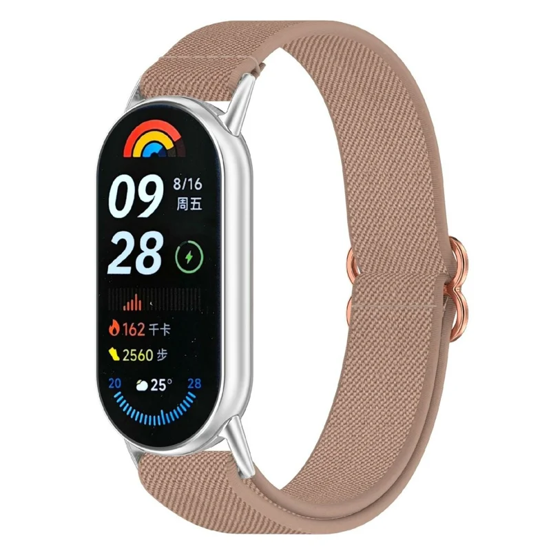 Cinturino per Xiaomi Smart Band 10 / 9 / 8 Cinturino in Nylon Elastico Intrecciato - Rosa