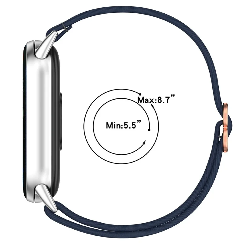 Cinturino per Xiaomi Smart Band 10 / 9 / 8 Cinghia da Polso in Nylon Elastico Intrecciato - Blu Mezzanotte