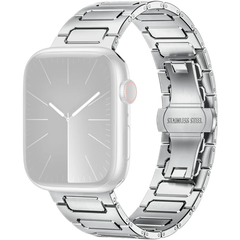 H-Link Cinturino in Metallo Argentato per Apple Watch Serie 10 9 8 7 SE 6 5 4 3 2 1 42mm 41mm 40mm 38mm Cinturino con Chiusura a Farfalla