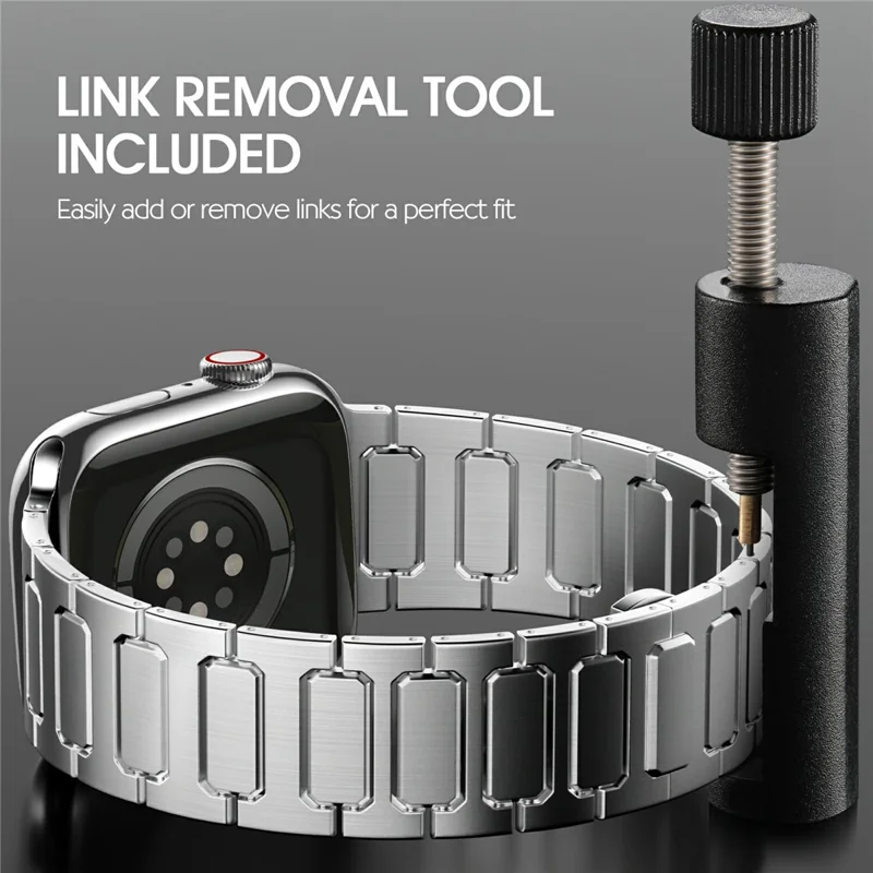 H-Link Cinturino in Metallo Argentato per Apple Watch Serie 10 9 8 7 SE 6 5 4 3 2 1 42mm 41mm 40mm 38mm Cinturino con Chiusura a Farfalla