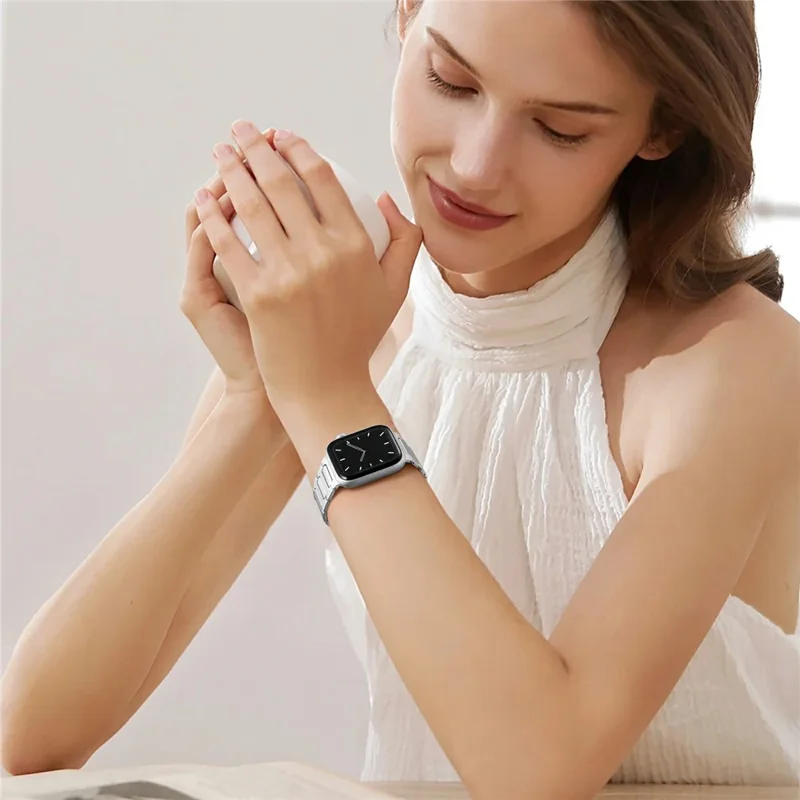H-Link Cinturino in Metallo Argentato per Apple Watch Serie 10 9 8 7 SE 6 5 4 3 2 1 42mm 41mm 40mm 38mm Cinturino con Chiusura a Farfalla