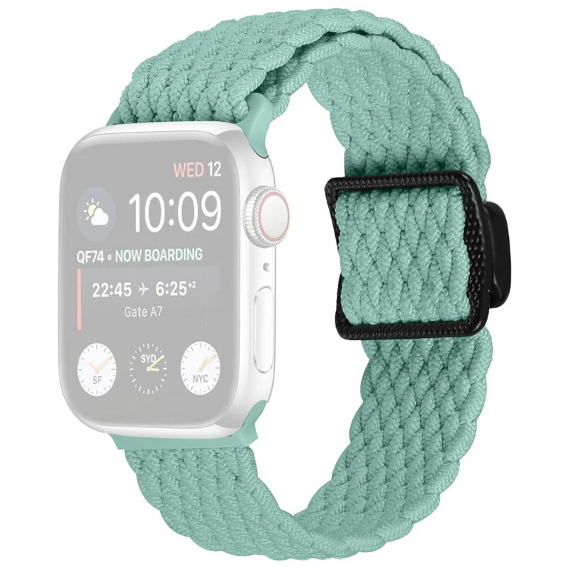 Bracelet élastique tressé pour Apple Watch Series 10 Ultra 9 8 7 SE 6 5 4 3 2 1 46mm 49mm 45mm 44mm 42mm - Bande de montre magnétique en nylon - Vert