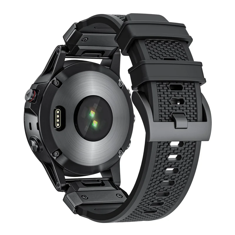 Correa de muñeca de 26 mm para Garmin Fenix 8 51 mm / Enduro 3 / Enduro 2 Correa de reloj universal de silicona - Negro