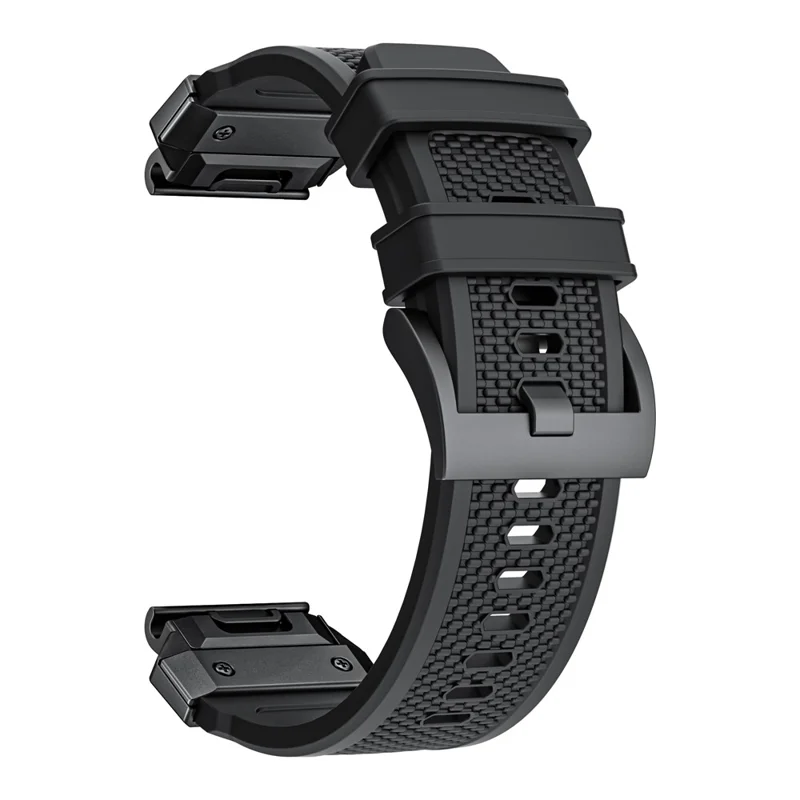 For Garmin Fenix 8 47mm / Fenix E 47mm Wrist Band 22mm Universal Silicone Watch Strap - Black