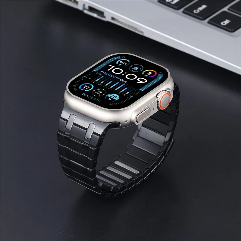 Smartwatch Band for Apple Watch Series 10 9 8 7 SE 6 5 4 3 2 1 42mm 41mm 40mm 38mm Magnetic Stainless Steel Wrist Strap - Black