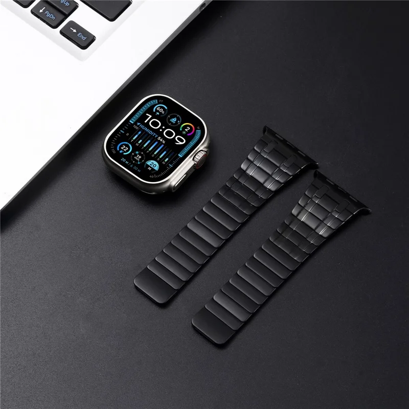 Smartwatch Band for Apple Watch Series 10 9 8 7 SE 6 5 4 3 2 1 42mm 41mm 40mm 38mm Magnetic Stainless Steel Wrist Strap - Black