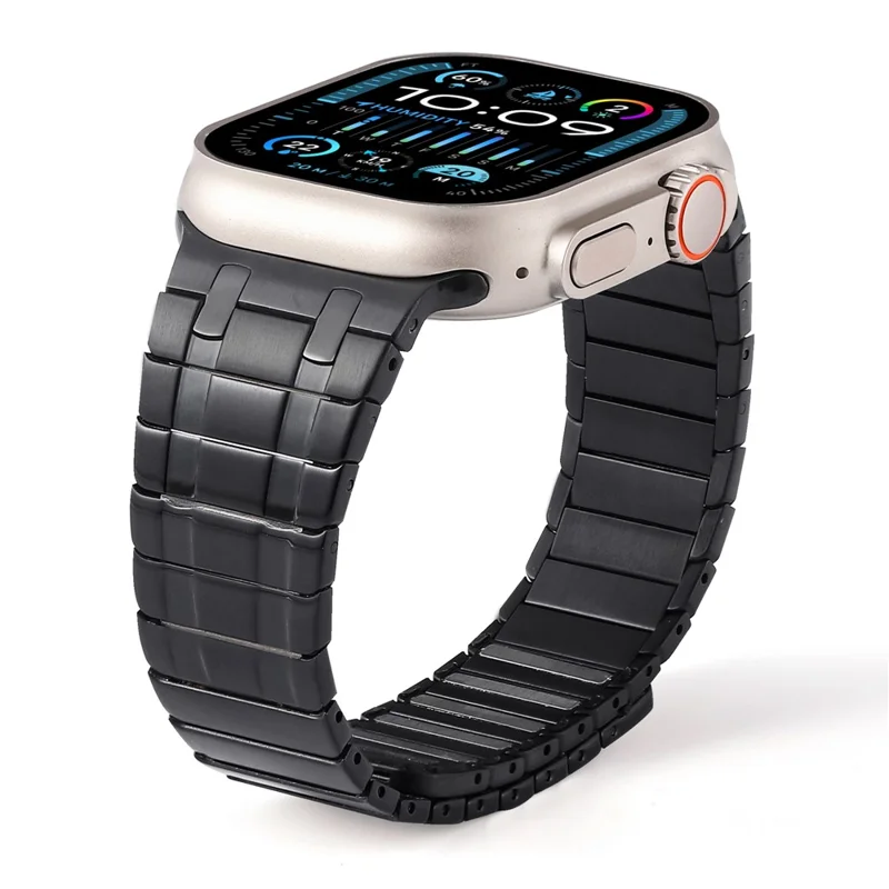 Smartwatch Band for Apple Watch Series 10 9 8 7 SE 6 5 4 3 2 1 42mm 41mm 40mm 38mm Magnetic Stainless Steel Wrist Strap - Black