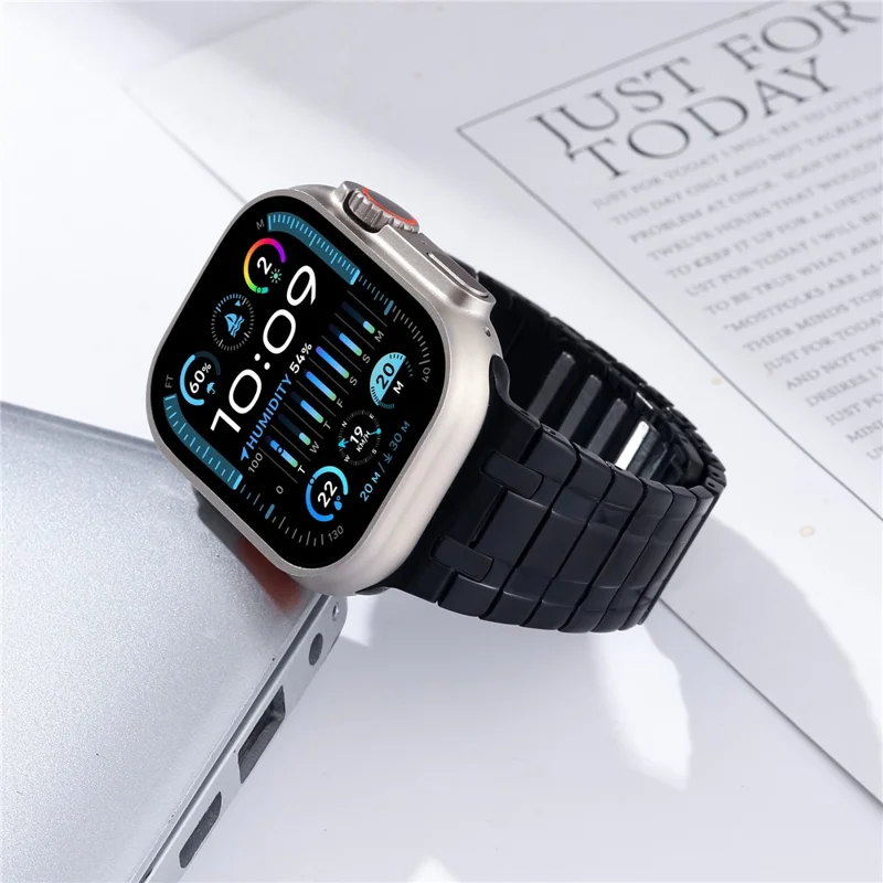 Smartwatch Band for Apple Watch Series 10 9 8 7 SE 6 5 4 3 2 1 42mm 41mm 40mm 38mm Magnetic Stainless Steel Wrist Strap - Black