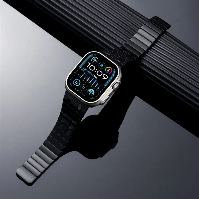 Smartwatch Band for Apple Watch Series 10 9 8 7 SE 6 5 4 3 2 1 42mm 41mm 40mm 38mm Magnetic Stainless Steel Wrist Strap - Black