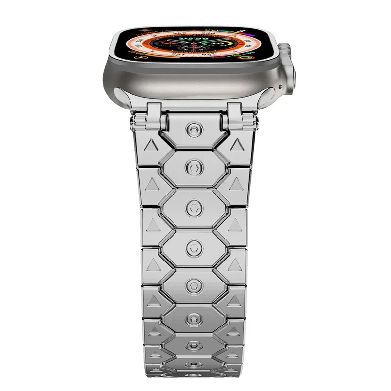 Uhrenarmband für Apple Watch Series 10 Ultra 9 8 7 SE 6 5 4 3 2 1 46mm 49mm 45mm 44mm 42mm Schmetterling-Schnalle Edelstahlarmband - Silber