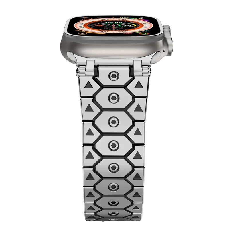 Ремешок для Apple Watch Series 10 Ultra 9 8 7 SE 6 5 4 3 2 1 46мм 49мм 45мм 44мм 42мм с бабочкой и пряжкой из нержавеющей стали - Серебристый / Черный