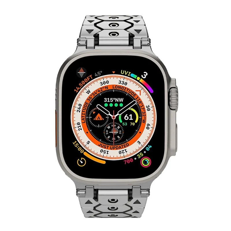 Ремешок для Apple Watch Series 10 Ultra 9 8 7 SE 6 5 4 3 2 1 46мм 49мм 45мм 44мм 42мм с бабочкой и пряжкой из нержавеющей стали - Серебристый / Черный