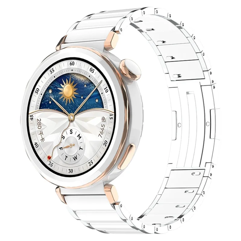Ремешок 18 мм для Huawei Watch GT 5 Pro 42 мм / GT 5 41 мм / GT 4 41 мм / Xiaomi Watch S4 41 мм, керамический стальной ремешок для часов - Starlight
