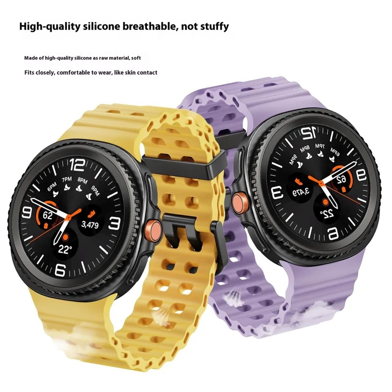 Silikon Armband für Samsung Galaxy Watch8 44mm / 40mm / Watch8 Classic 46mm Einfarbig Schnellwechsel Uhrenarmband - Rot