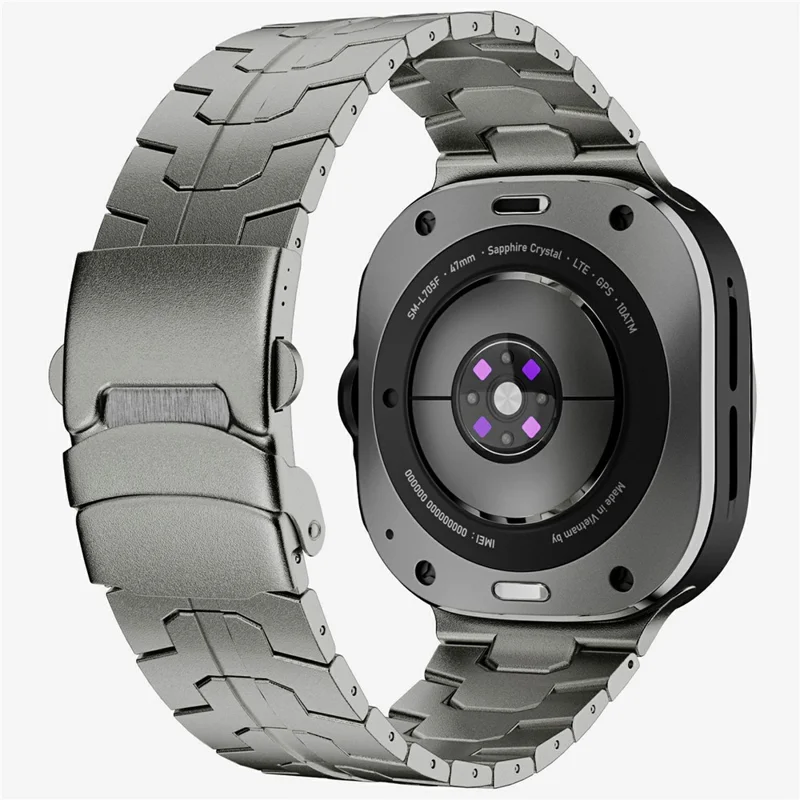Stainless Steel Watch Band For Samsung Galaxy Watch8 44mm  /  40mm  /  Watch8 Classic 46mm Double Folding Buckle Wrist Strap Titanium