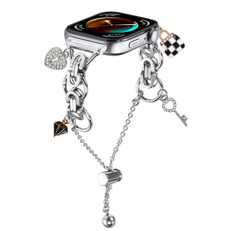 Per Huawei Watch Fit 3 Cinturino in Argento Regolabile in Stile Catena Singola in Lega Metallica