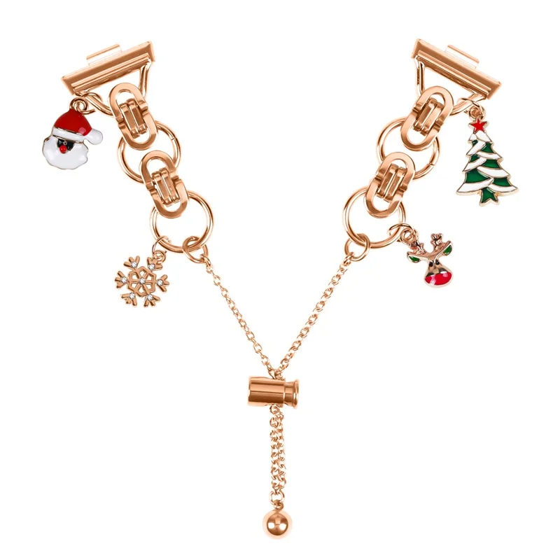 For Huawei Watch Fit 3 Electroplated Metal Alloy Band Single Loop Chain Bracelet Strap - Rose Gold  /  Christmas