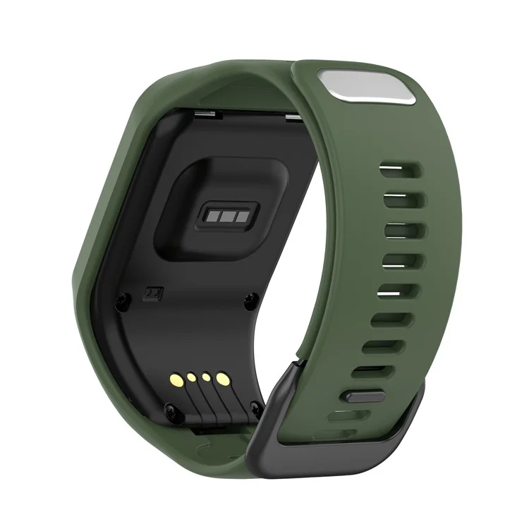 Silicone Watchband Replacement Wrist Strap for TomTom Spark/Runner 3/2 - Dark Green
