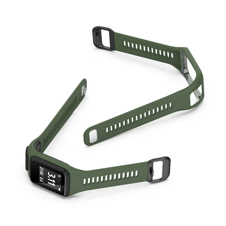 Silicone Watchband Replacement Wrist Strap for TomTom Spark/Runner 3/2 - Dark Green