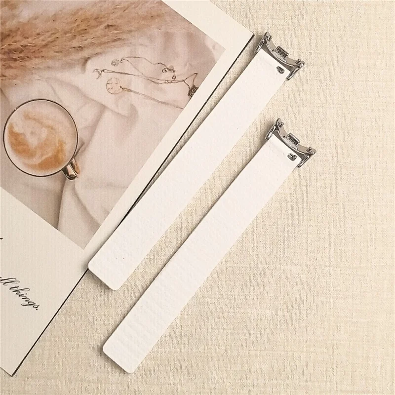 Silicone Band for Xiaomi Smart Band 10 / 10 NFC / 10 Ceramic / 9 / 9 NFC / 9 Ceramic Edition / 8 / 8 NFC Litchi Texture Magnetic Strap - White