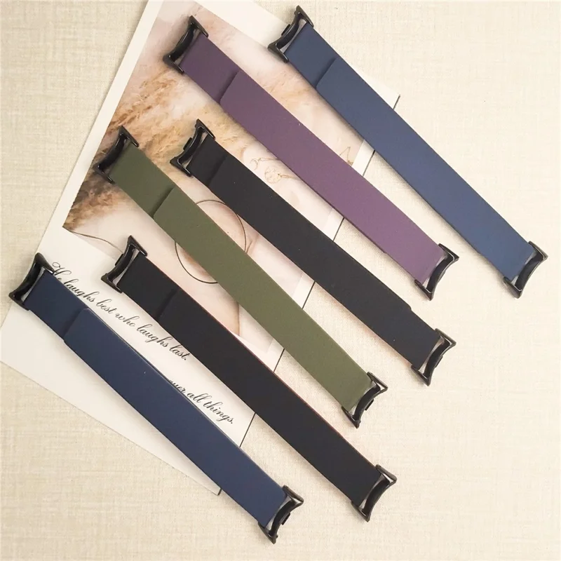 Silicone Band for Xiaomi Smart Band 10 / 10 NFC / 10 Ceramic / 9 / 9 NFC / 9 Ceramic Edition / 8 / 8 NFC Litchi Texture Magnetic Strap - White