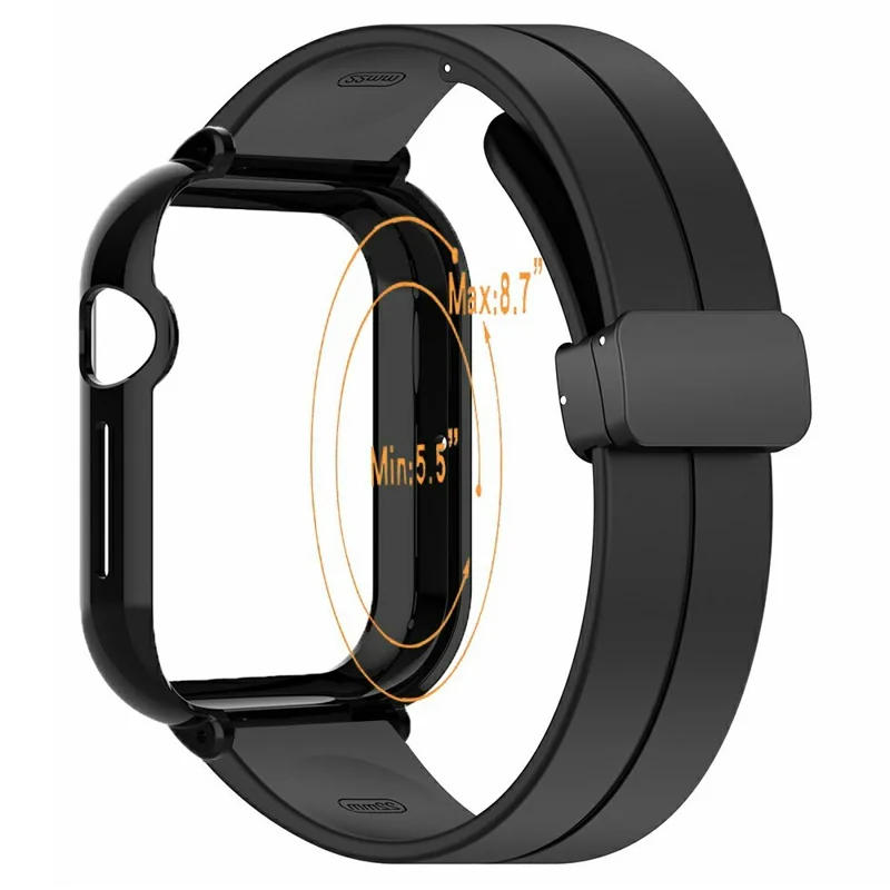 For Honor Watch 5 Strap with Case 2 in 1 Silicone Watch Band Magnetic Folding Buckle - White