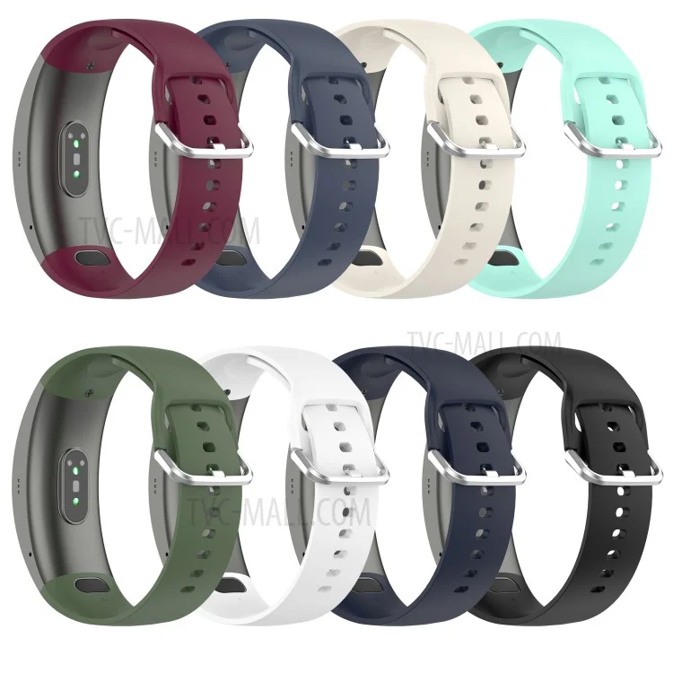 Solid Color Silicone Smart Watch Band Replacement Wrist Strap for Huami Amazfit X, Size: L - Dark Green