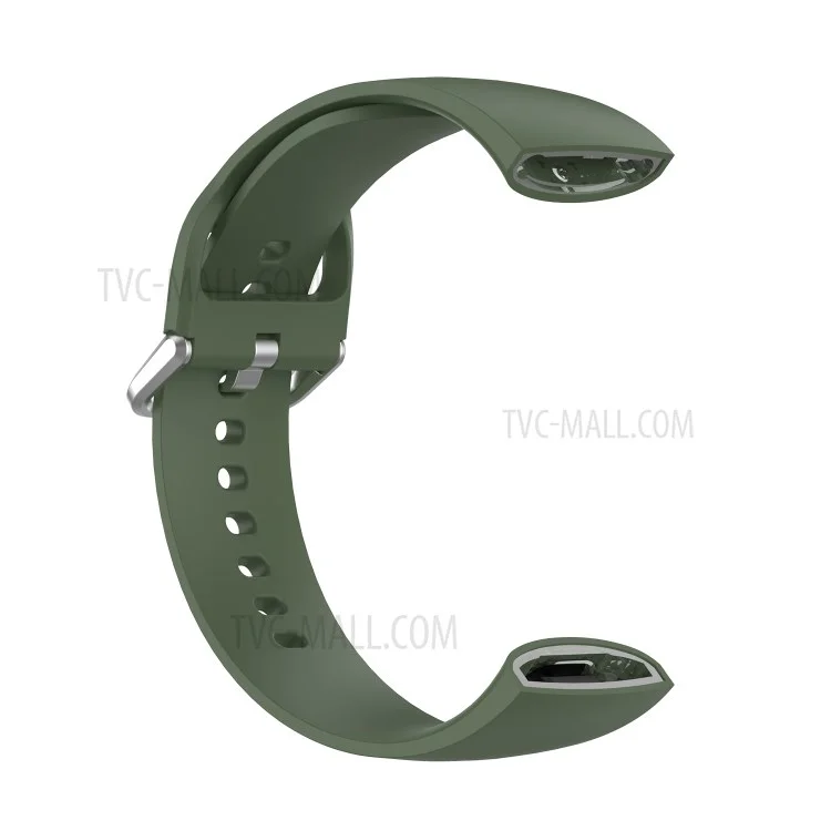 Solid Color Silicone Smart Watch Band Replacement Wrist Strap for Huami Amazfit X, Size: L - Dark Green