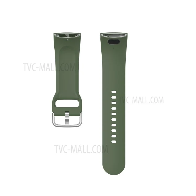 Solid Color Silicone Smart Watch Band Replacement Wrist Strap for Huami Amazfit X, Size: L - Dark Green