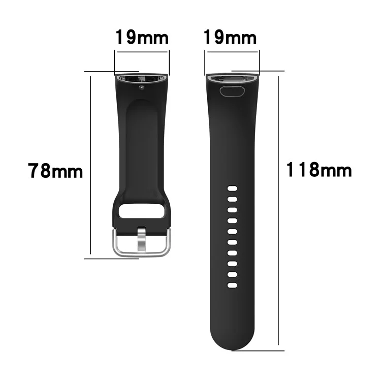 Solid Color Silicone Smart Watch Band Replacement Wrist Strap for Huami Amazfit X, Size: L - Black
