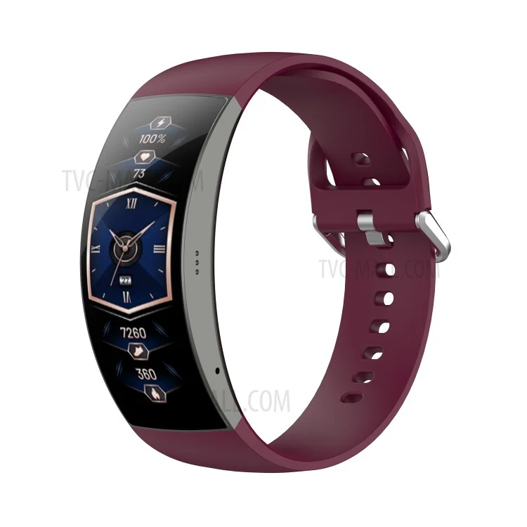 Solid Color Silicone Smart Watch Band Replacement Wrist Strap for Huami Amazfit X, Size: L - Wine Red