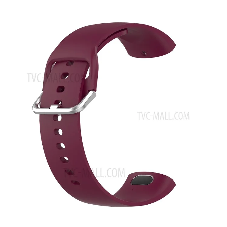 Solid Color Silicone Smart Watch Band Replacement Wrist Strap for Huami Amazfit X, Size: L - Wine Red