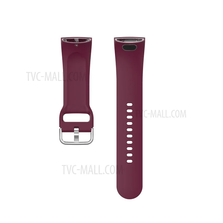Solid Color Silicone Smart Watch Band Replacement Wrist Strap for Huami Amazfit X, Size: L - Wine Red