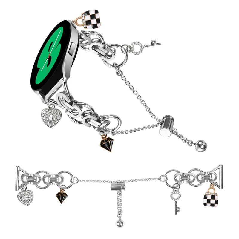 Pour Samsung Galaxy Watch3 41mm Bracelet de Montre en Argent, Style Chaîne Unique, Bracelet Réglable en Alliage Métallique