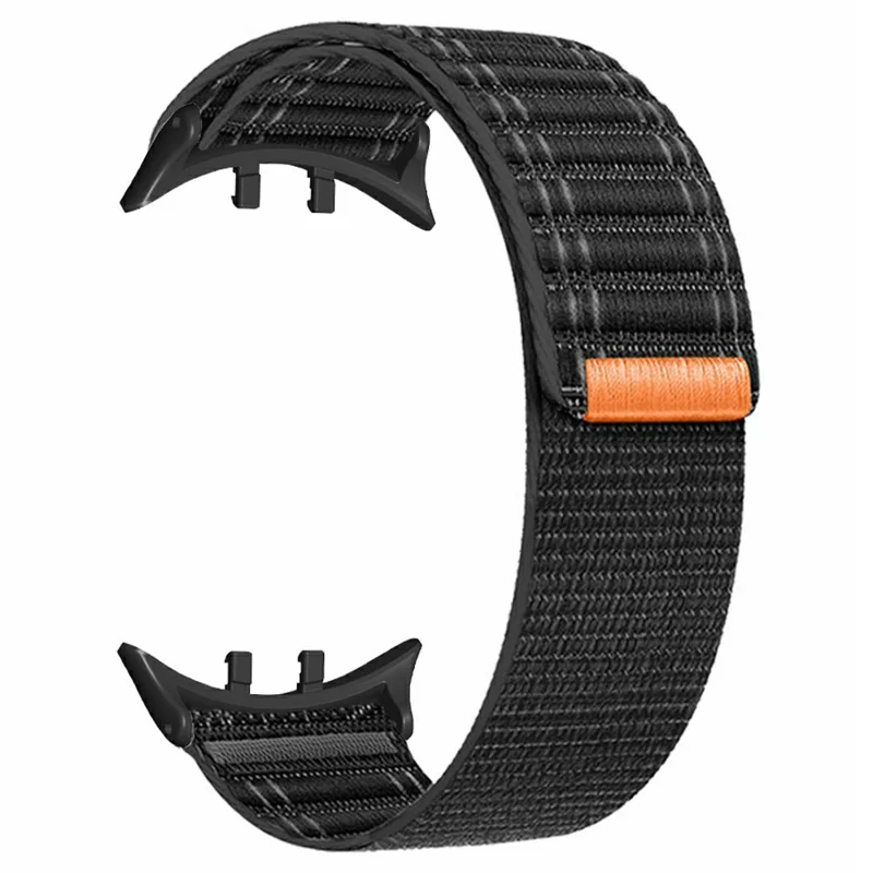 For vivo Watch 5  /  iQOO Watch 5 Watch Band Wave Pattern Nylon Strap with Black Connectors - Black
