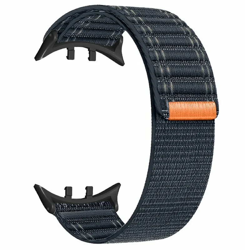 For vivo Watch 5  /  iQOO Watch 5 Watch Band Wave Pattern Nylon Strap with Black Connectors - Dark Blue