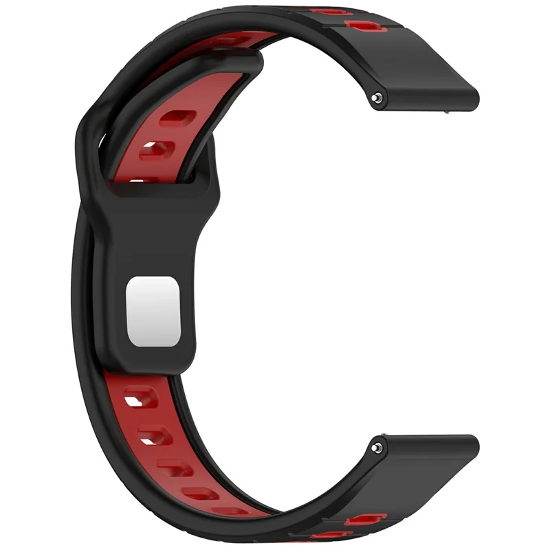 For Huami Amazfit Helio Strap Dual Color Soft Silicone Watch Strap Adjustable Wristband - Black+Red