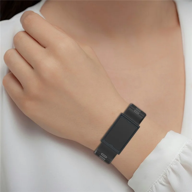 Pour Huami Amazfit Helio Bracelet Bicolore Doux Bracelet de Montre en Silicone Réglable - Noir+Gris