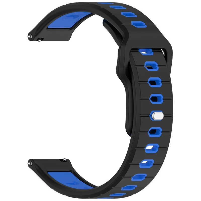 Pour Huami Amazfit Helio Bracelet à Double Couleur en Silicone Souple Bracelet de Montre Ajustable - Noir+Bleu