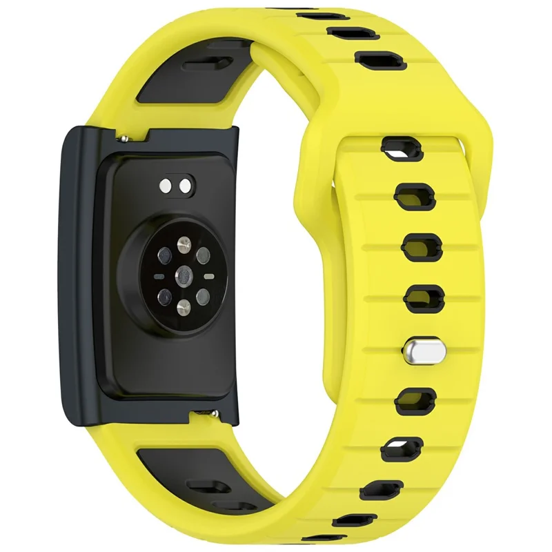 Correa para Huami Amazfit Helio de Doble Color Silicona Suave Ajustable - Amarillo+Negro