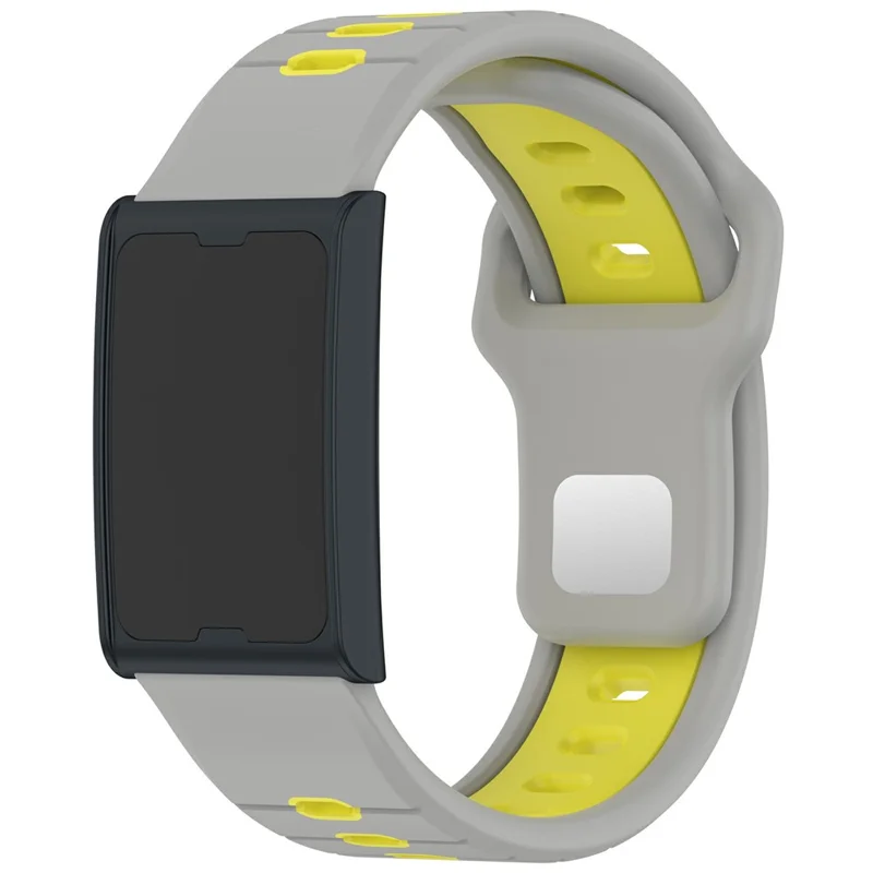 Для Huami Amazfit Helio ремешок двухцветный мягкий силиконовый регулируемый - Серый+Желтый