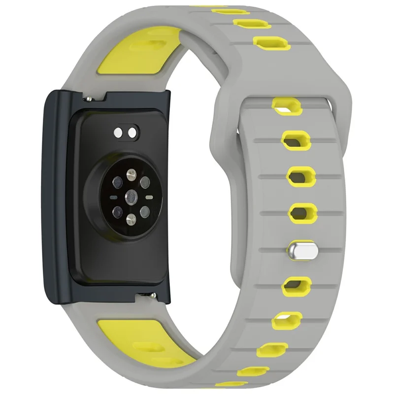 Для Huami Amazfit Helio ремешок двухцветный мягкий силиконовый регулируемый - Серый+Желтый