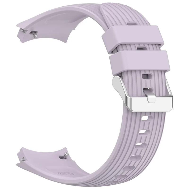 Per Huawei Watch 5 42mm Cinturino in Silicone Rigato Regolabile Colore Tinta Unita Morbido - Viola Chiaro